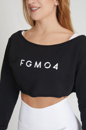 Felpa Mini Crop Ikonic Nero