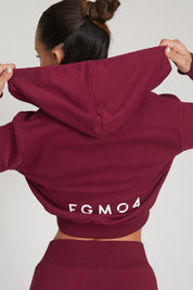 Felpa Crop Con Cappuccio Ikonic FW 24/25 Borgogna