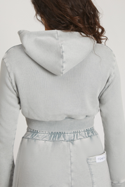 Felpa Crop Cappuccio Donna Grigio Moonstone