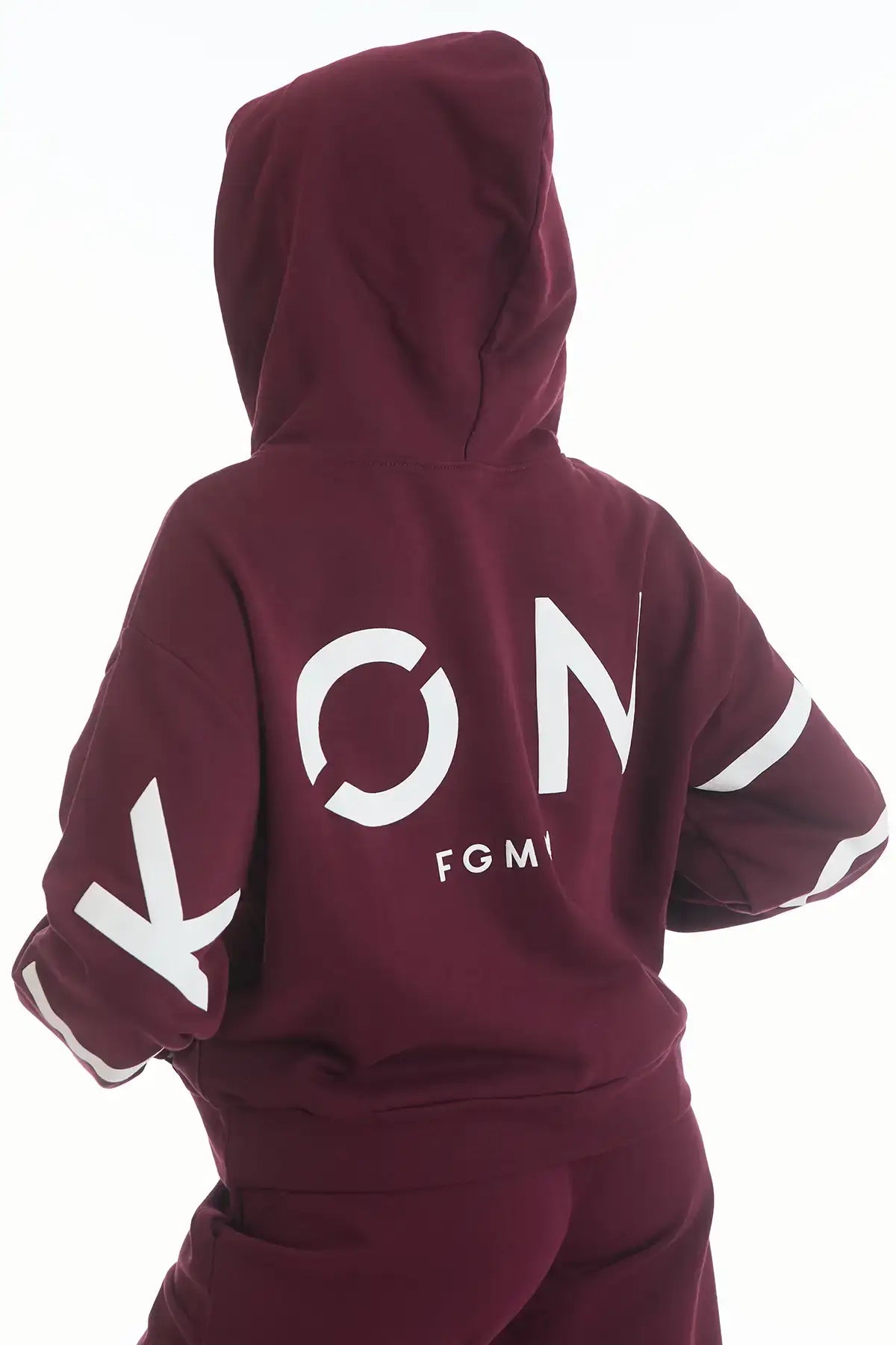 Felpa Over Cappuccio FLAG Donna Prugna - FGM04 - Linea Ikonic - fgm04