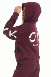 Felpa Over Cappuccio FLAG Donna Prugna