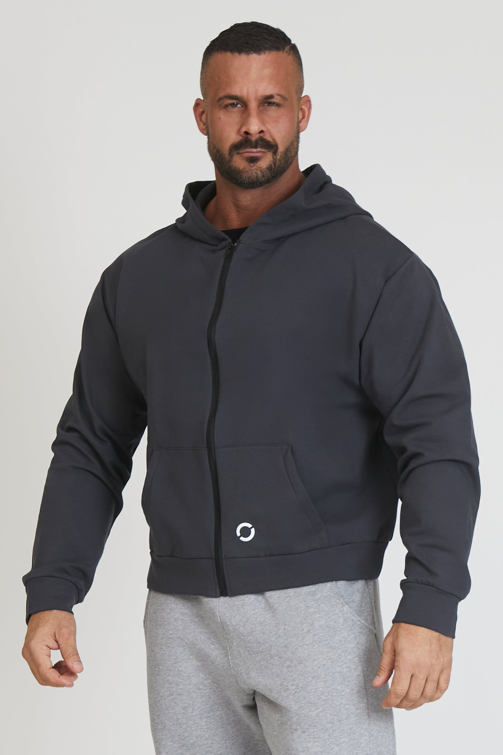 FLAG Men's Oversized Hoodie Lead Grey