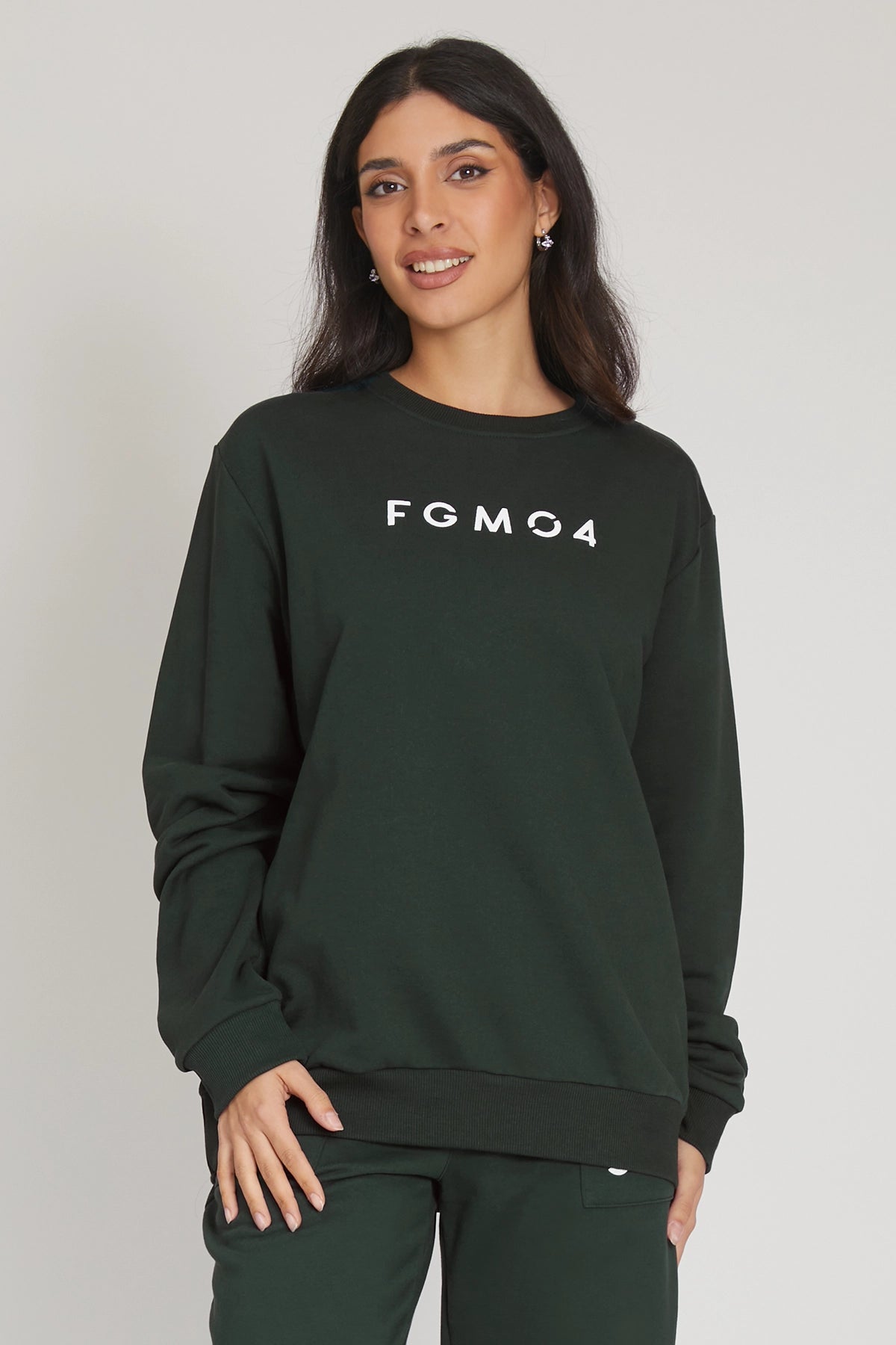 Felpa Over Ikonic FW 24/25 Verde Pino - FGM04