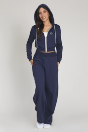 Felpa Crop Con Cappuccio Ikonic FW 24/25 Blu Notte