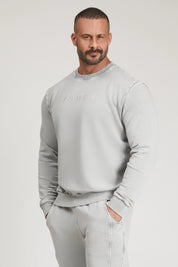 Sweat-shirt surdimensionné gris pierre de lune pour hommes