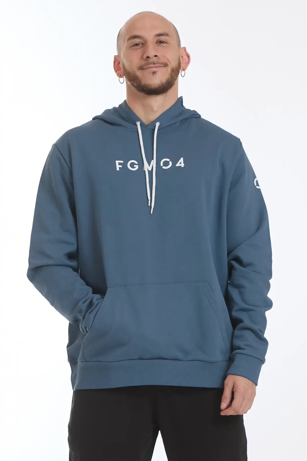 Felpa Over Con Cappuccio Blu Stellare Uomo - FGM04 - Linea Ikonic Uomo - fgm04