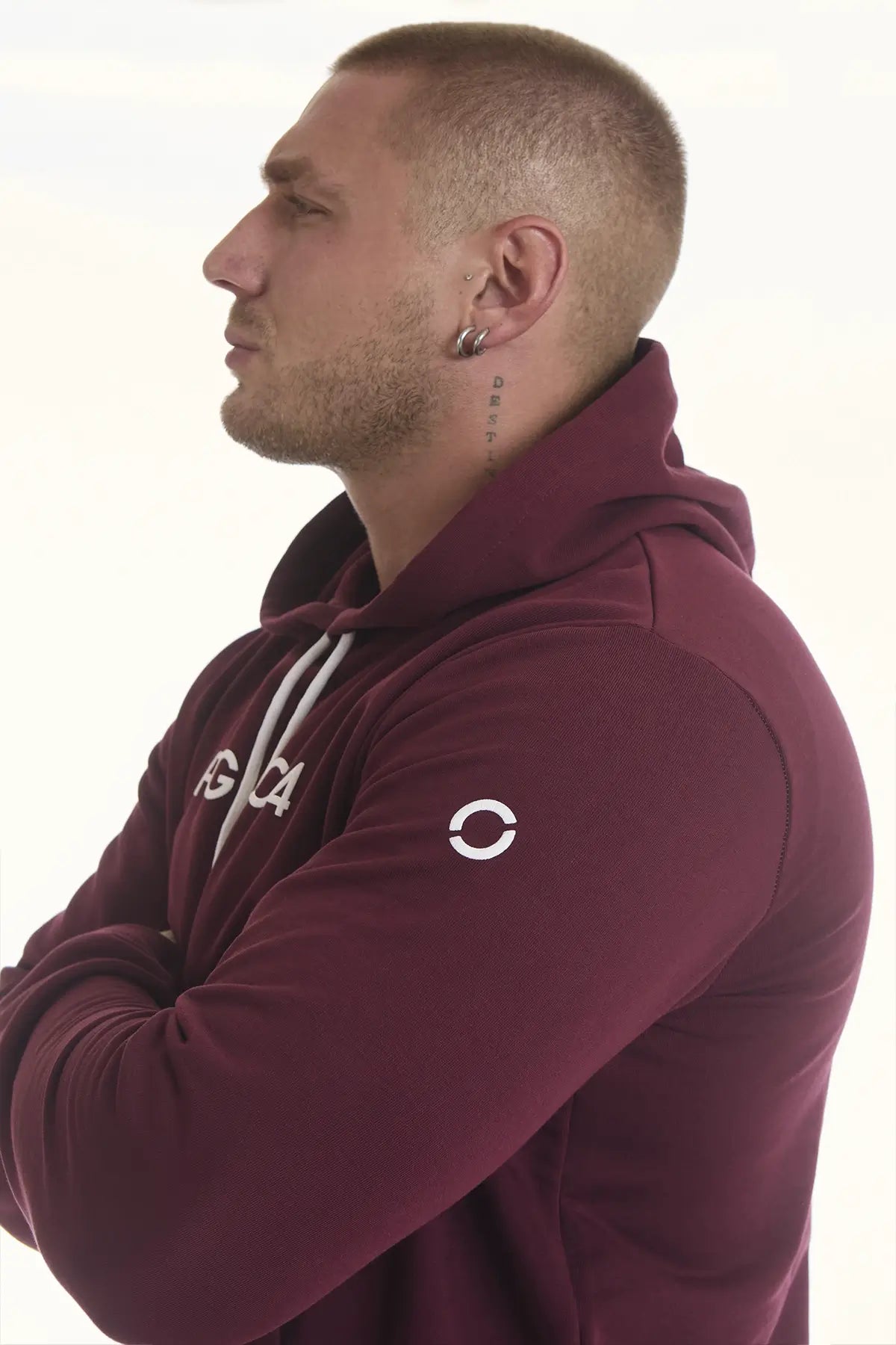 Felpa Over Con Cappuccio Ikonic Prugna Uomo - FGM04 - Linea Ikonic Uomo - fgm04