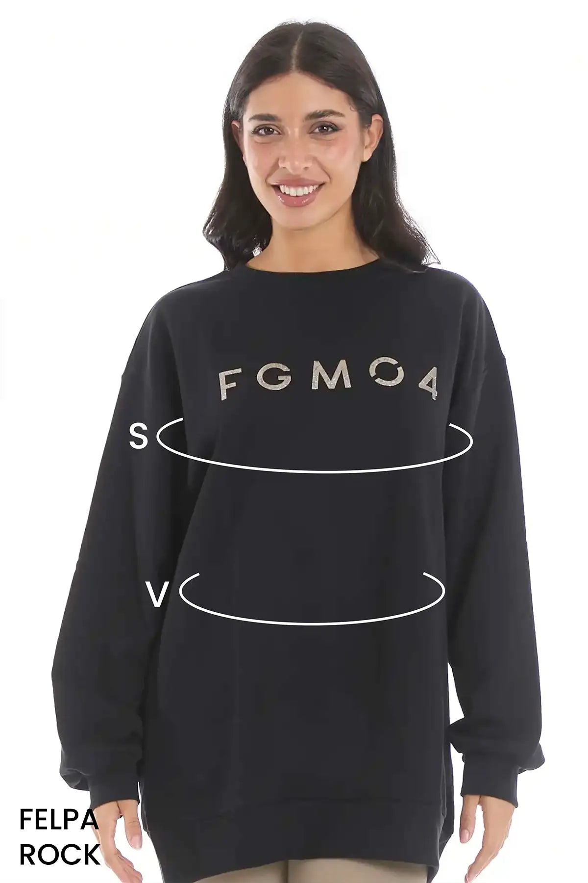 Guida alle taglie: felpa rock (over)