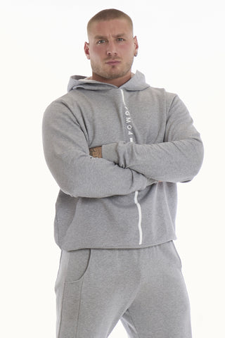 Felpa Over Ikonic Con Cappuccio Stripe Uomo Grigio Melange - FGM04 - Linea Ikonic Uomo - fgm04