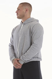 Felpa Over Ikonic Con Cappuccio Stripe Uomo Grigio Melange - FGM04 - Linea Ikonic Uomo - fgm04