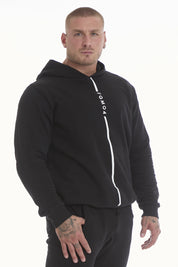 Felpa Over Ikonic Con Cappuccio Stripe Uomo Nero - FGM04 - Linea Ikonic Uomo - fgm04