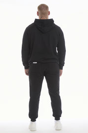 Felpa Over Ikonic Con Cappuccio Stripe Uomo Nero - FGM04 - Linea Ikonic Uomo - fgm04