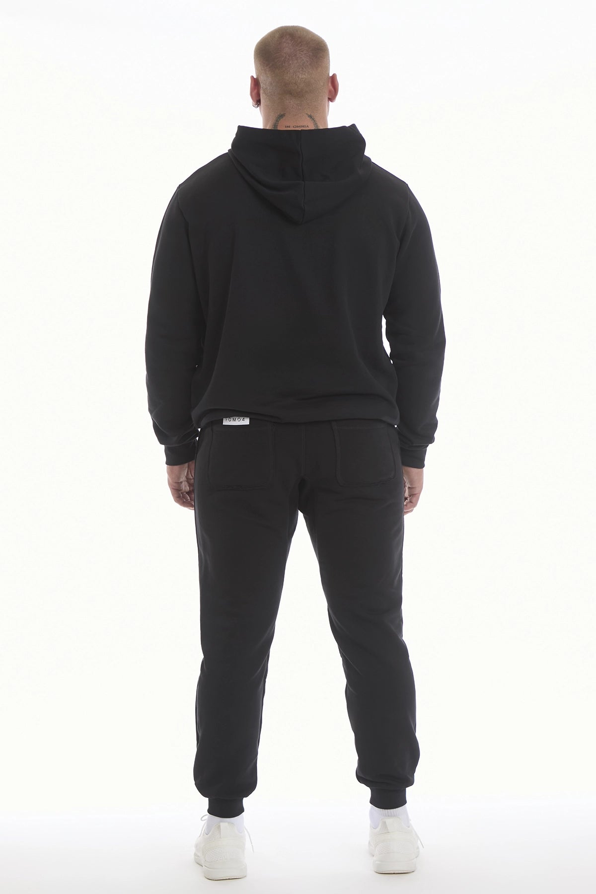 Felpa Over Ikonic Con Cappuccio Stripe Uomo Nero - FGM04 - Linea Ikonic Uomo - fgm04