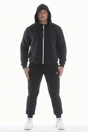 Felpa Over Ikonic Con Cappuccio Stripe Uomo Nero - FGM04 - Linea Ikonic Uomo - fgm04