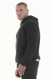 Felpa Over Ikonic Con Cappuccio Stripe Uomo Nero - FGM04 - Linea Ikonic Uomo - fgm04