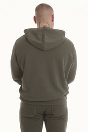 Felpa Over Ikonic Con Cappuccio Stripe Uomo Verde Militare - FGM04 - Linea Ikonic Uomo - fgm04