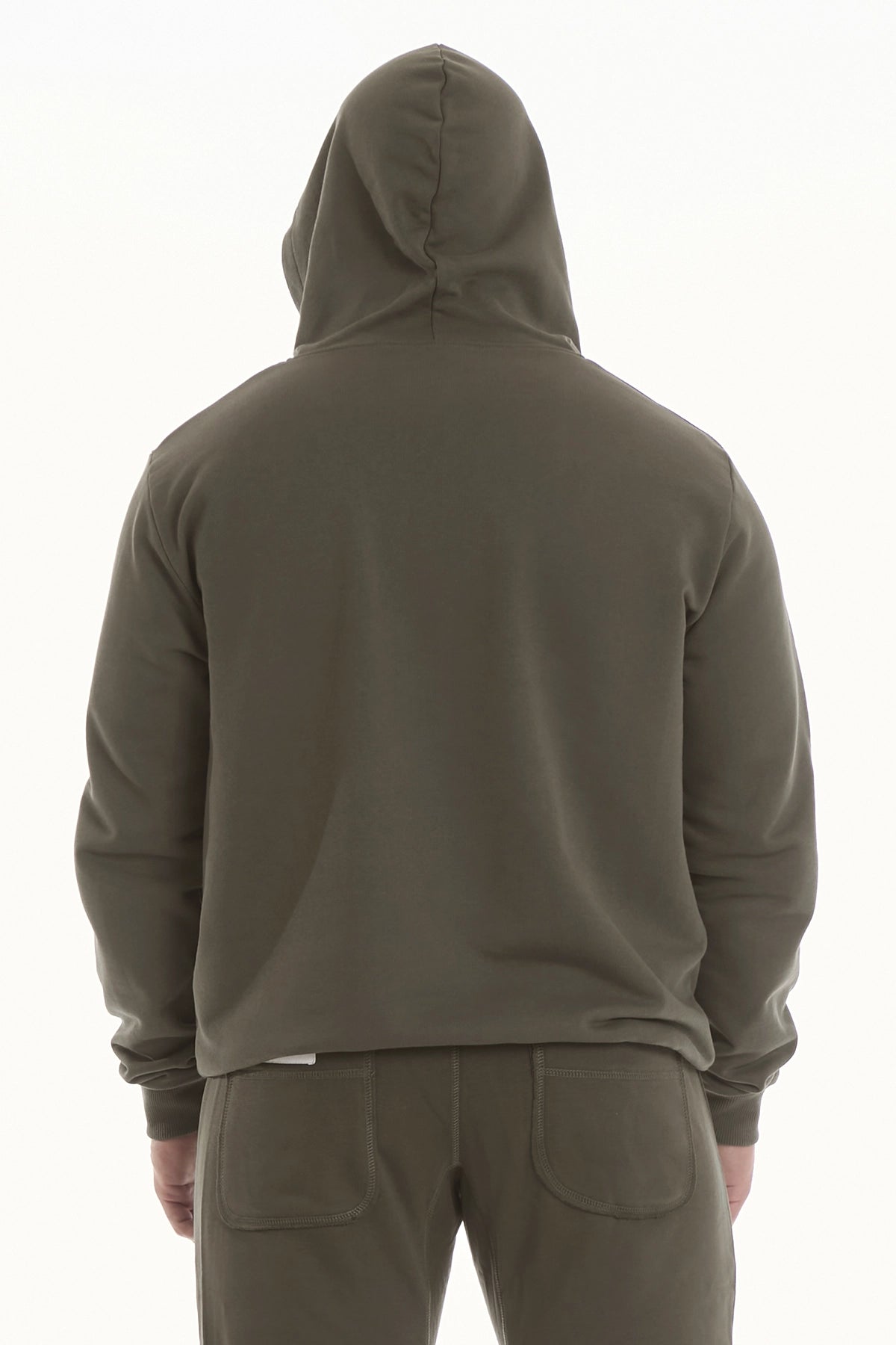 Felpa Over Ikonic Con Cappuccio Stripe Uomo Verde Militare - FGM04 - Linea Ikonic Uomo - fgm04