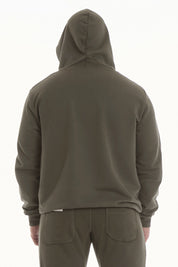 Felpa Over Ikonic Con Cappuccio Stripe Uomo Verde Militare - FGM04 - Linea Ikonic Uomo - fgm04