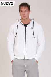 Felpa Ikonic FGM04 Zip con Cappuccio Colore Bianco Uomo - FGM04 - Linea Ikonic Uomo - fgm04