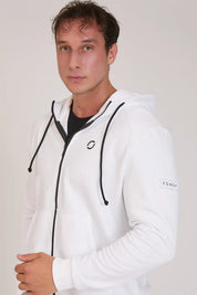 Felpa Ikonic FGM04 Zip con Cappuccio Colore Bianco Uomo - FGM04 - Linea Ikonic Uomo - fgm04