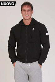 Felpa Ikonic FGM04 Zip con Cappuccio Colore Nero Uomo - FGM04 - Linea Ikonic Uomo - fgm04