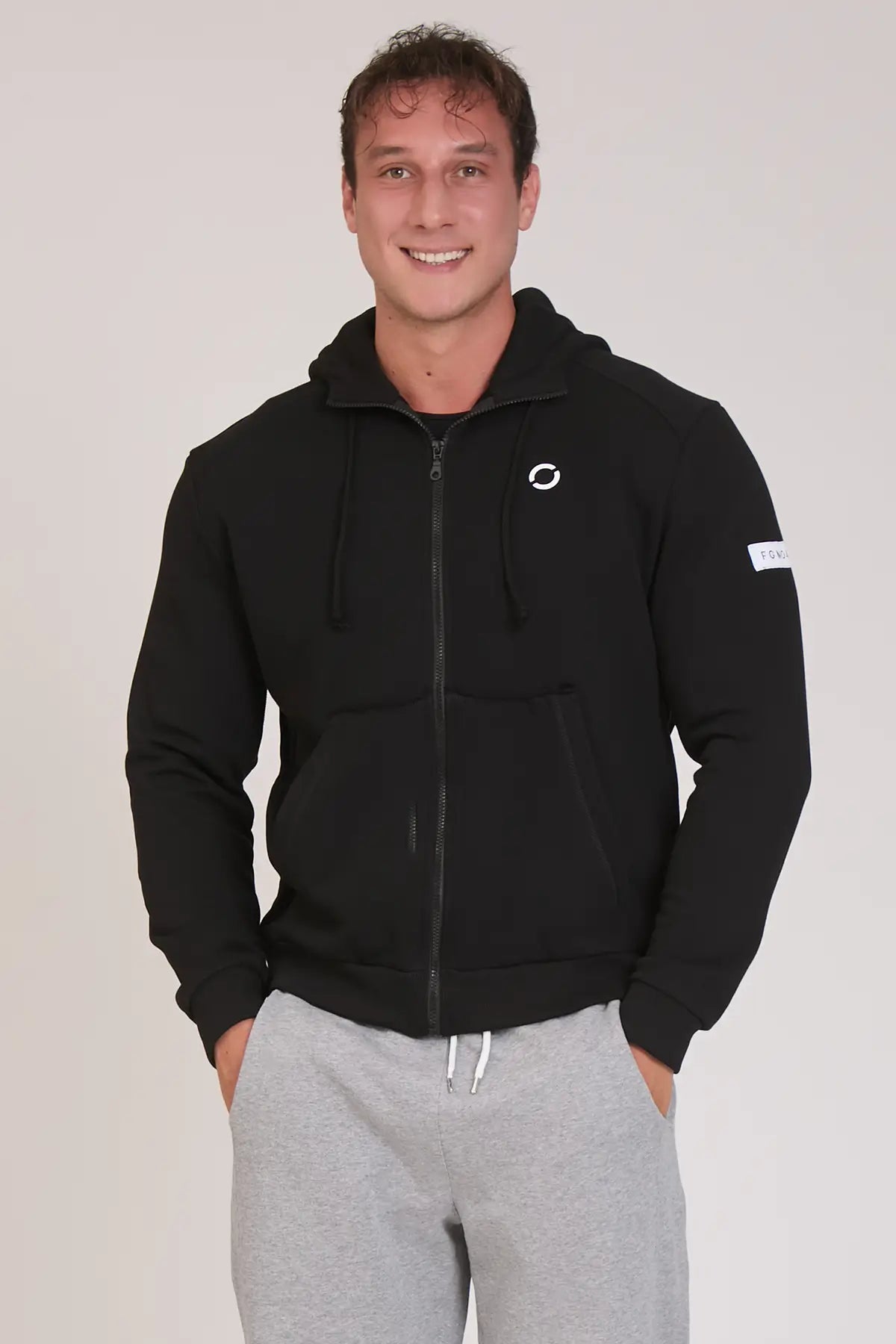 Felpa Ikonic FGM04 Zip con Cappuccio Colore Nero Uomo - FGM04 - Linea Ikonic Uomo - fgm04