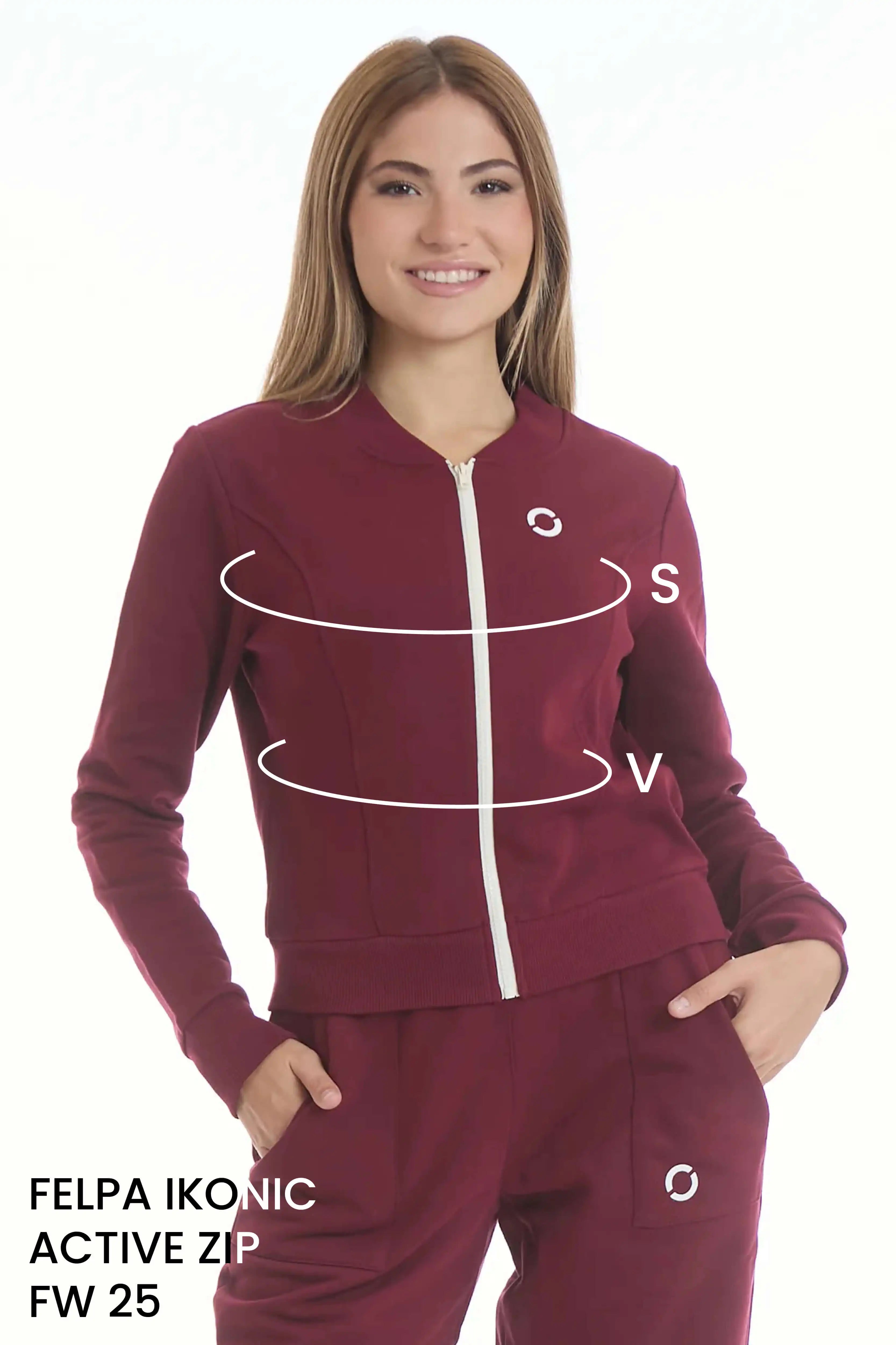 Guida alle taglie: felpa ikonic active zip fw 25