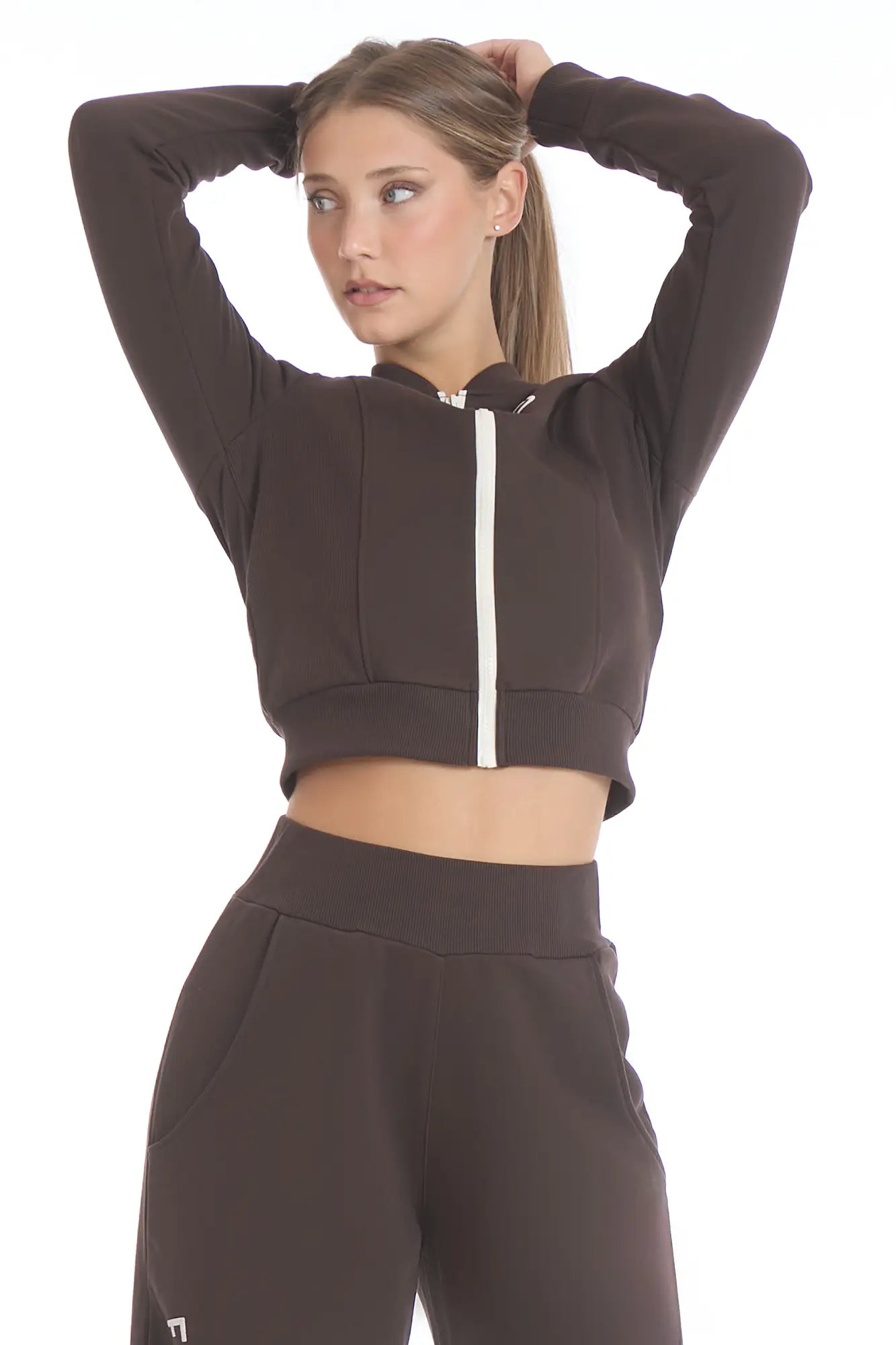 Felpa Ikonic Active Zip Cioccolato - FGM04 - Linea Ikonic - fgm04