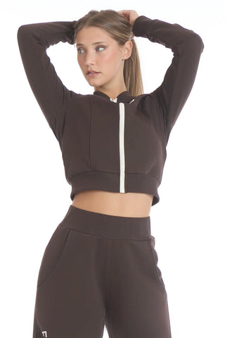 Sweat-shirt zippé Ikonic Active FW 25 Chocolat