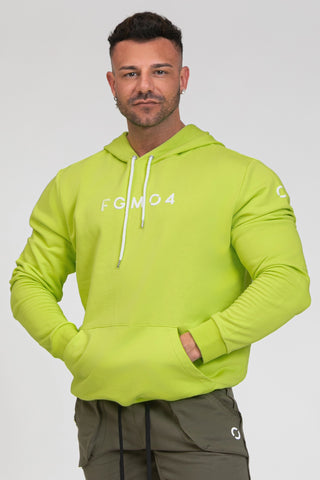tuta sportiva in cotone oversize Felpa Over Con Cappuccio FW 24/25 Lime Uomo - FGM04 - Linea Ikonic Uomo - fgm04