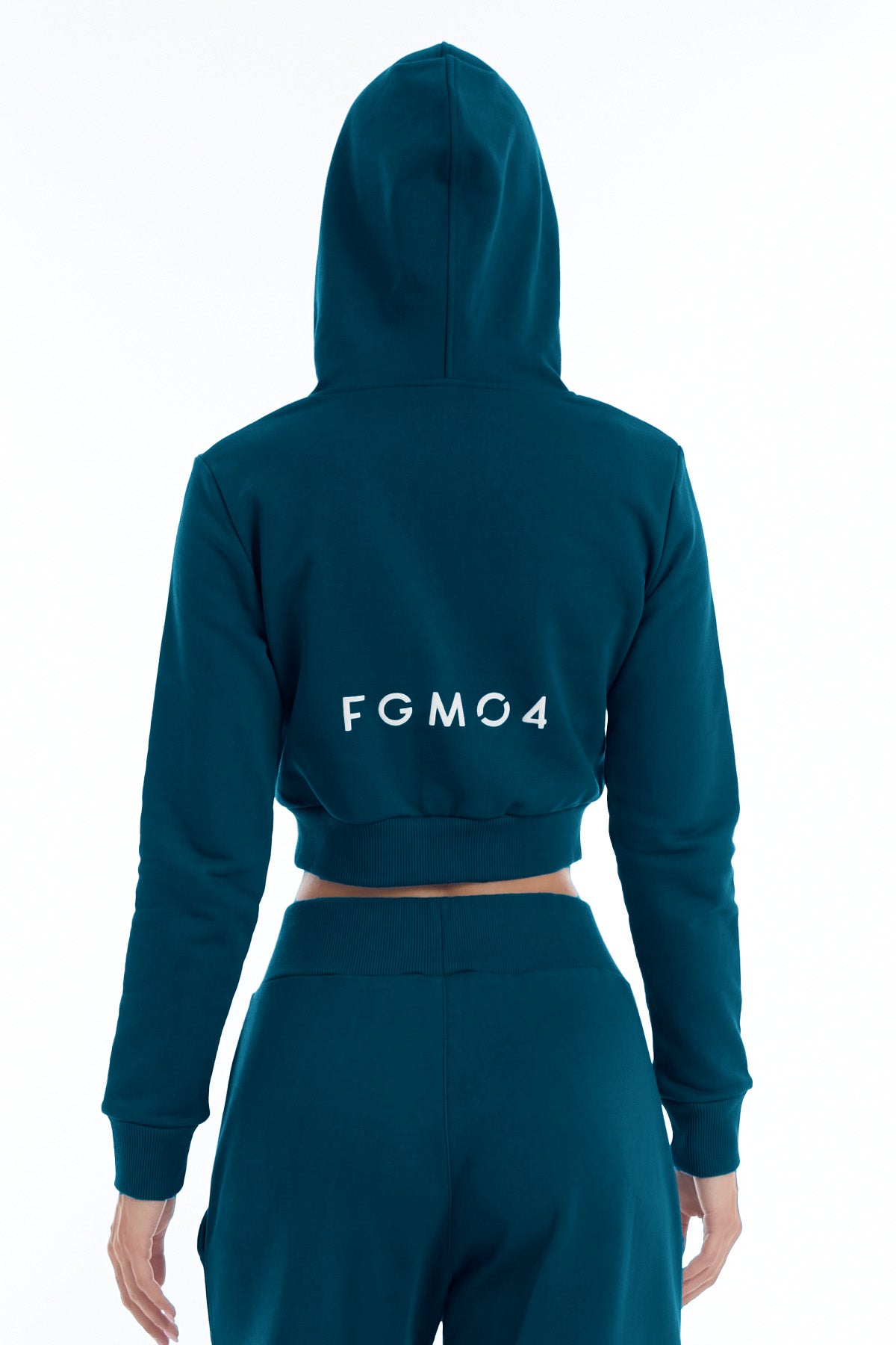 Sudadera Crop con Capucha Ikonic Indian Blue