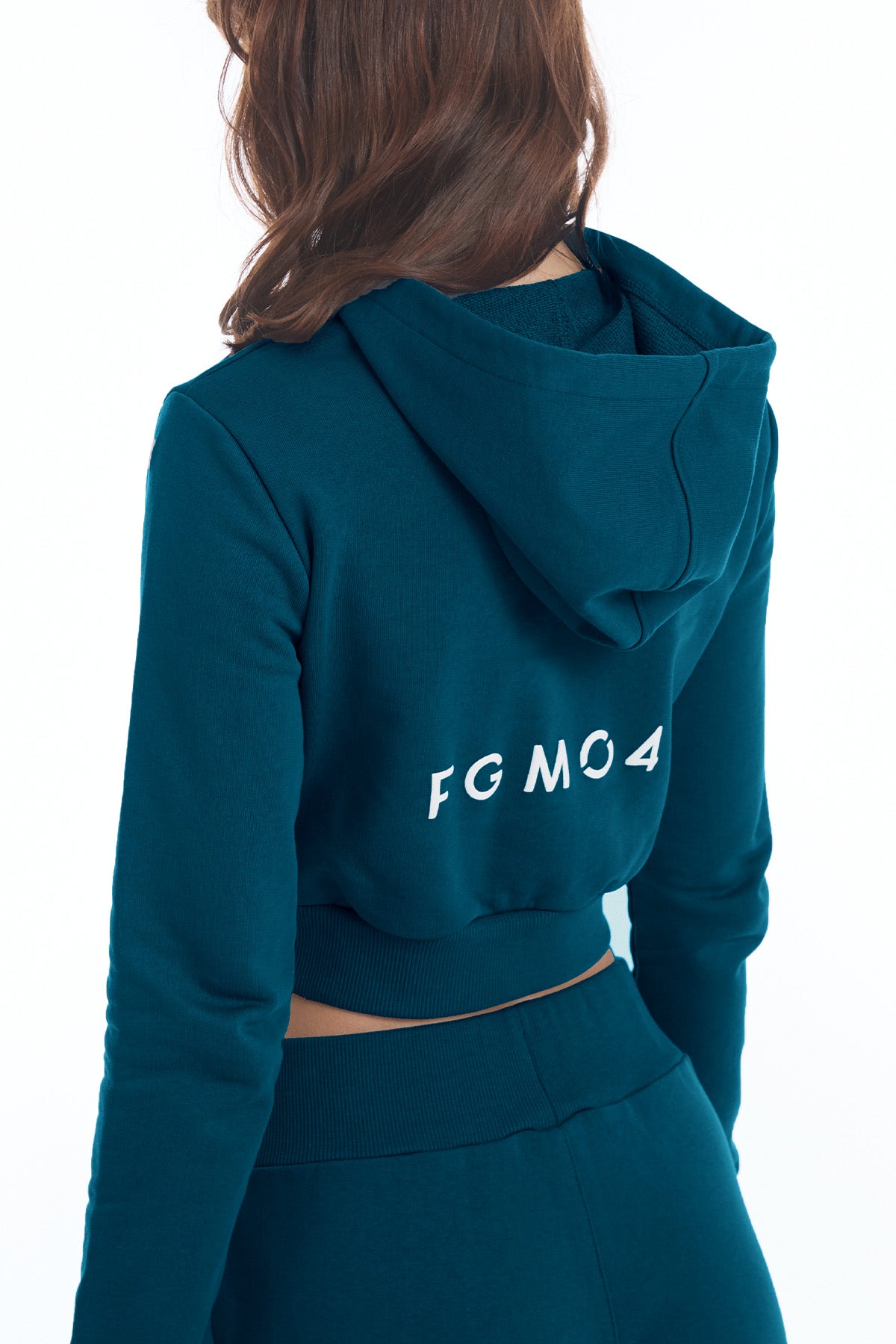 Sudadera Crop con Capucha Ikonic Indian Blue