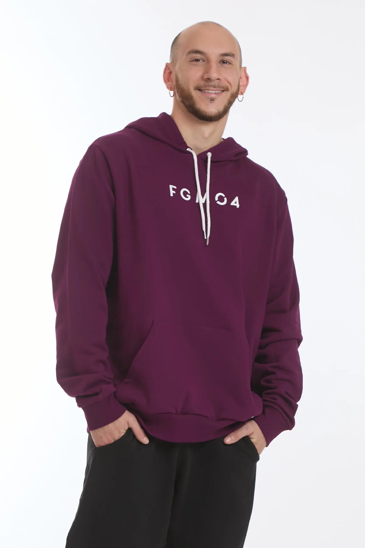 Felpa Over Con Cappuccio Dark Purple Uomo - FGM04 - Linea Ikonic Uomo - fgm04