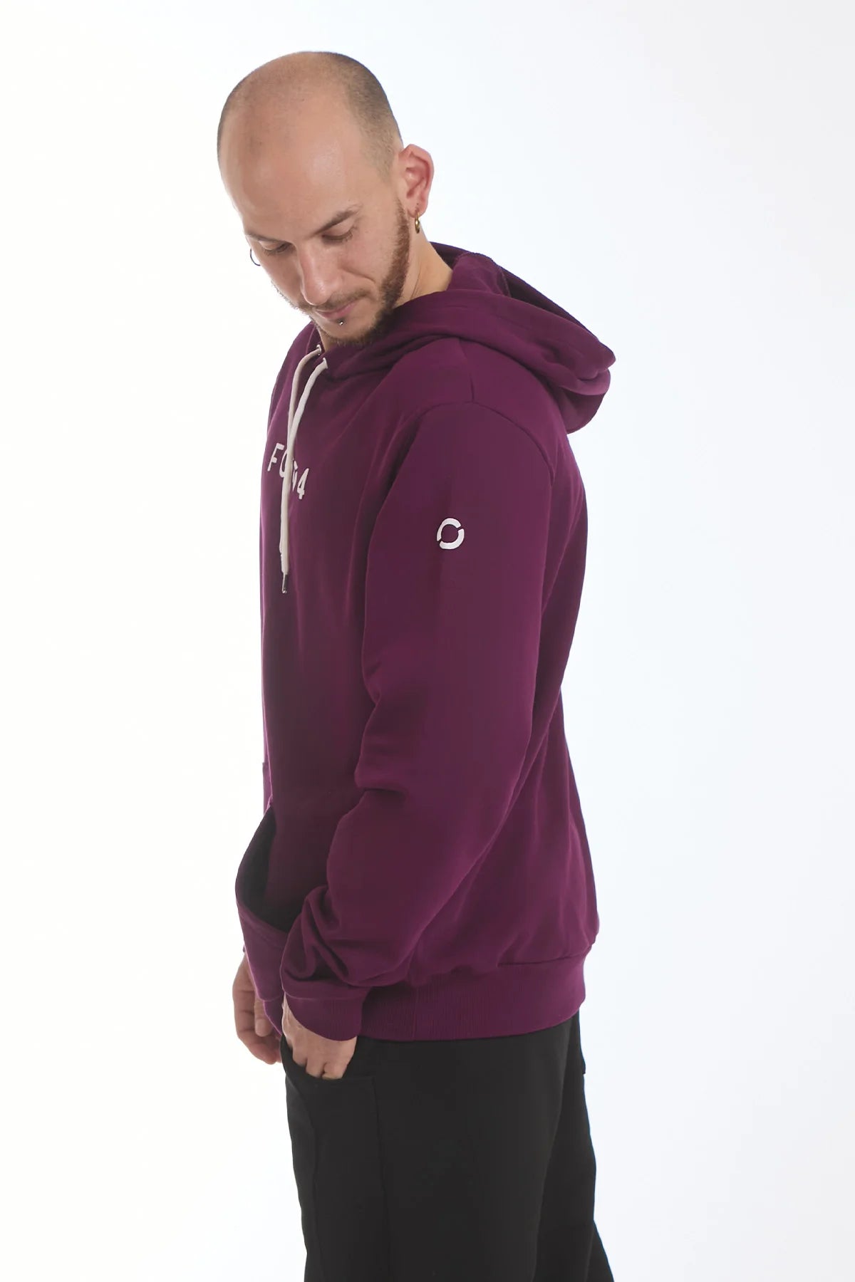 Felpa Over Con Cappuccio Dark Purple Uomo - FGM04 - Linea Ikonic Uomo - fgm04