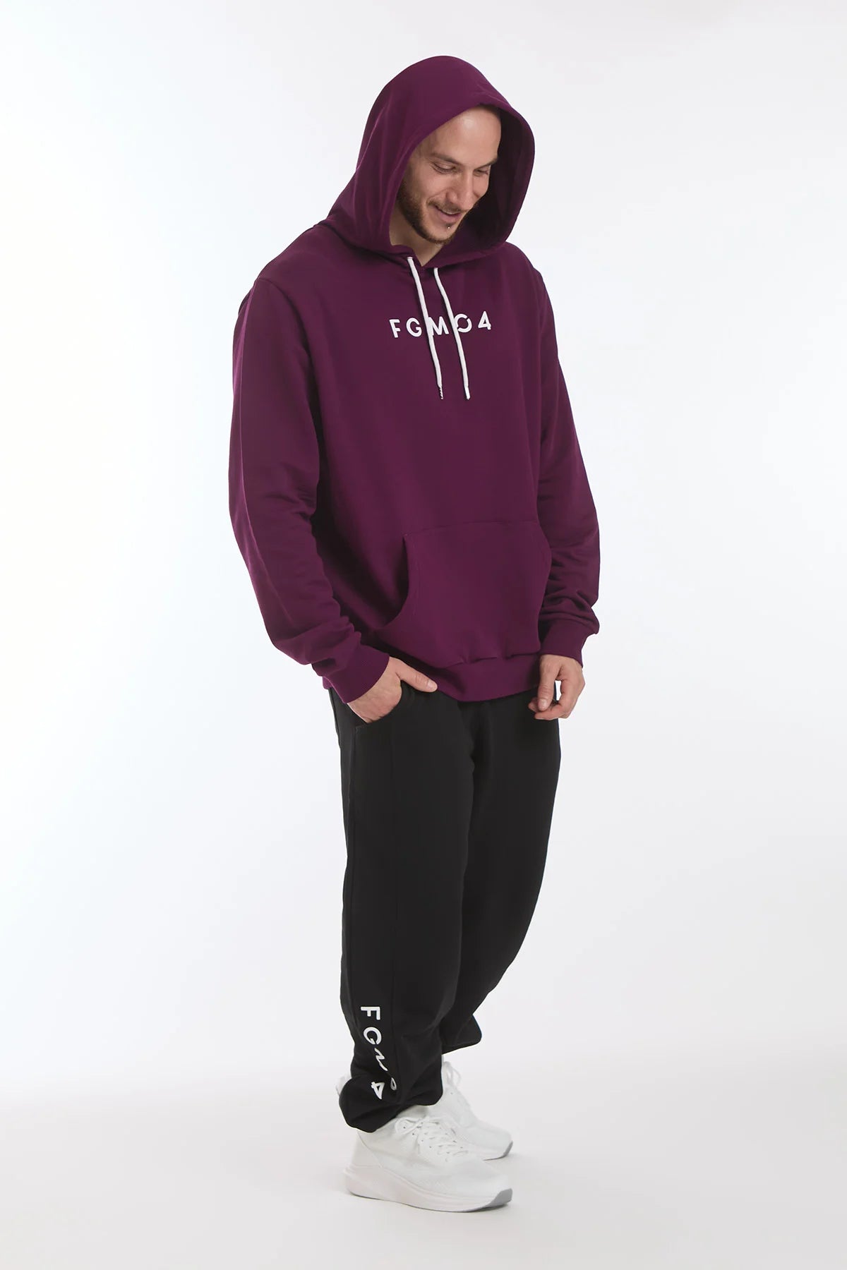 Felpa Over Con Cappuccio Dark Purple Uomo - FGM04 - Linea Ikonic Uomo - fgm04