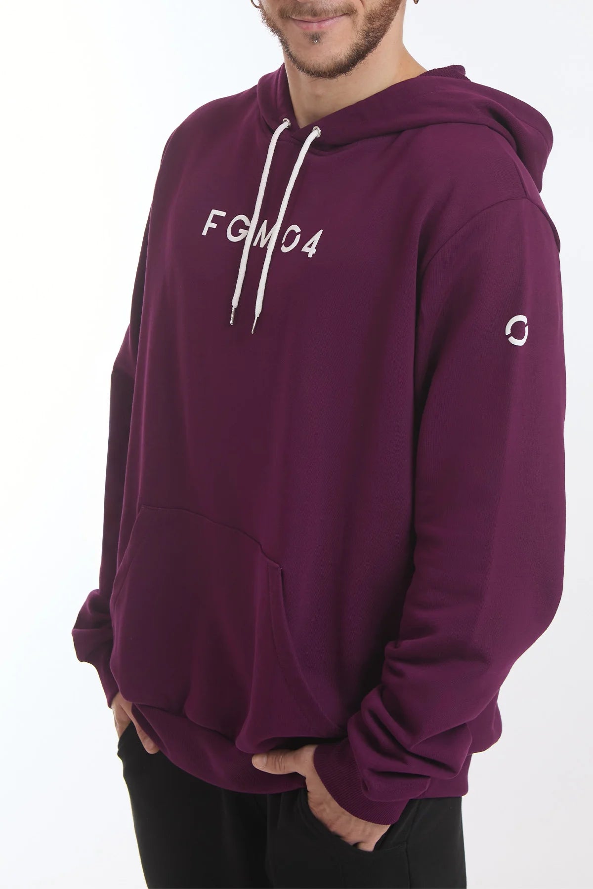 Felpa Over Con Cappuccio Dark Purple Uomo - FGM04 - Linea Ikonic Uomo - fgm04