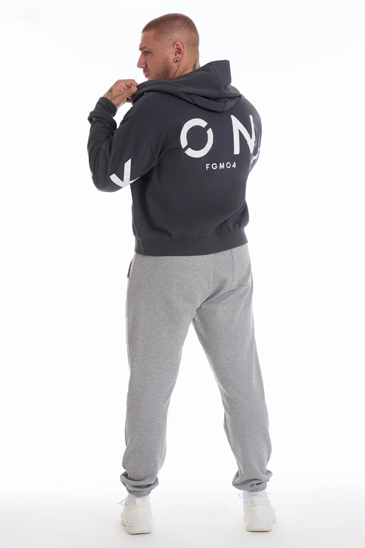 Felpa Over Cappuccio FLAG Uomo Grigio Piombo - FGM04 - Linea Ikonic Uomo - fgm04