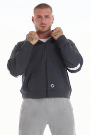 Felpa Over Cappuccio FLAG Uomo Grigio Piombo - FGM04 - Linea Ikonic Uomo - fgm04