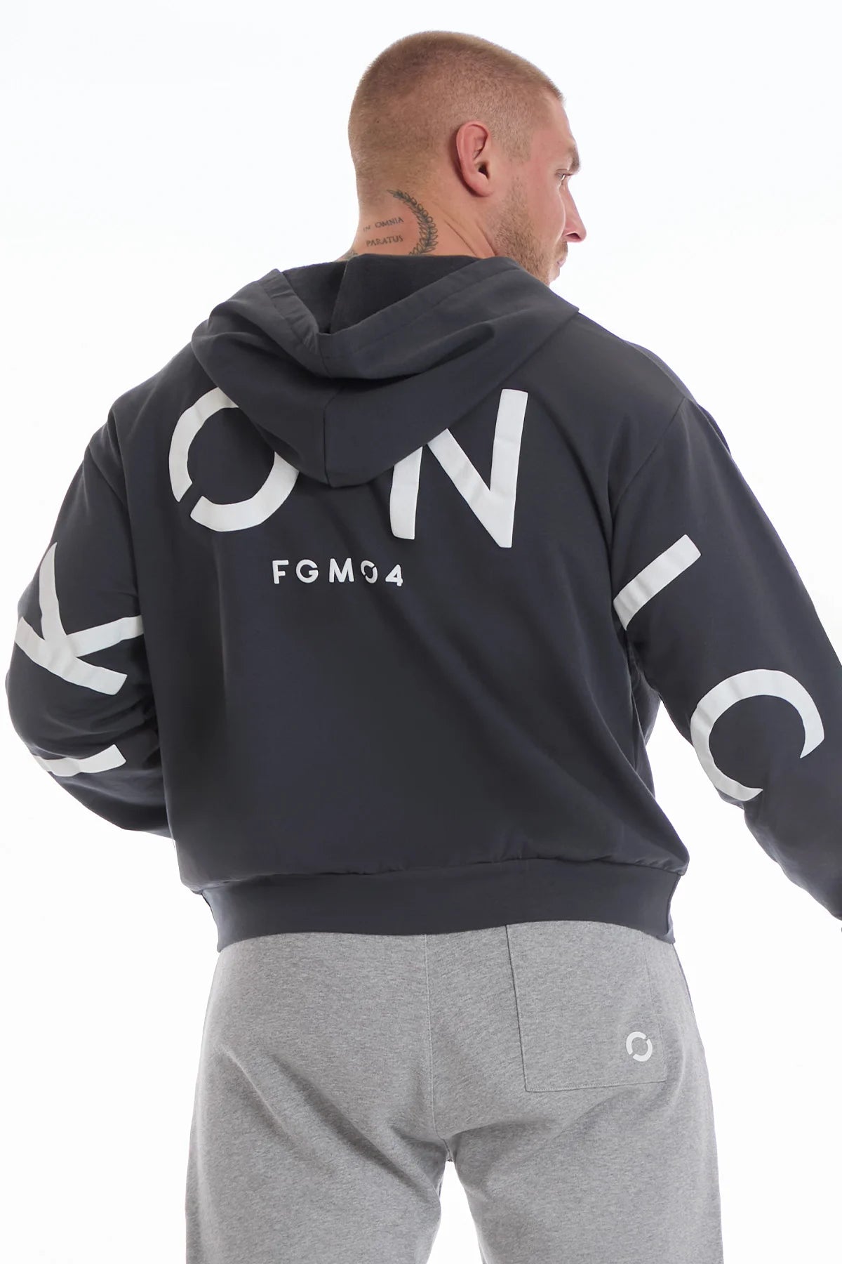 Felpa Over Cappuccio FLAG Uomo Grigio Piombo - FGM04 - Linea Ikonic Uomo - fgm04