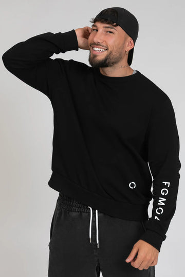 tuta sportiva in cotone oversize Felpa Ikonic FW 24/25 Nera Uomo - FGM04 - Linea Ikonic Uomo - fgm04