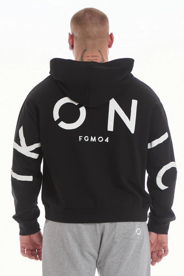 Felpa Over Cappuccio FLAG Uomo Nero - FGM04 - Linea Ikonic Uomo - fgm04