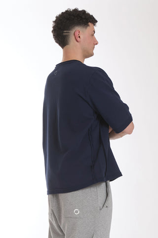 Felpa Over Manica Corta Uomo Blu Notte - FGM04 - Linea Ikonic Uomo - fgm04