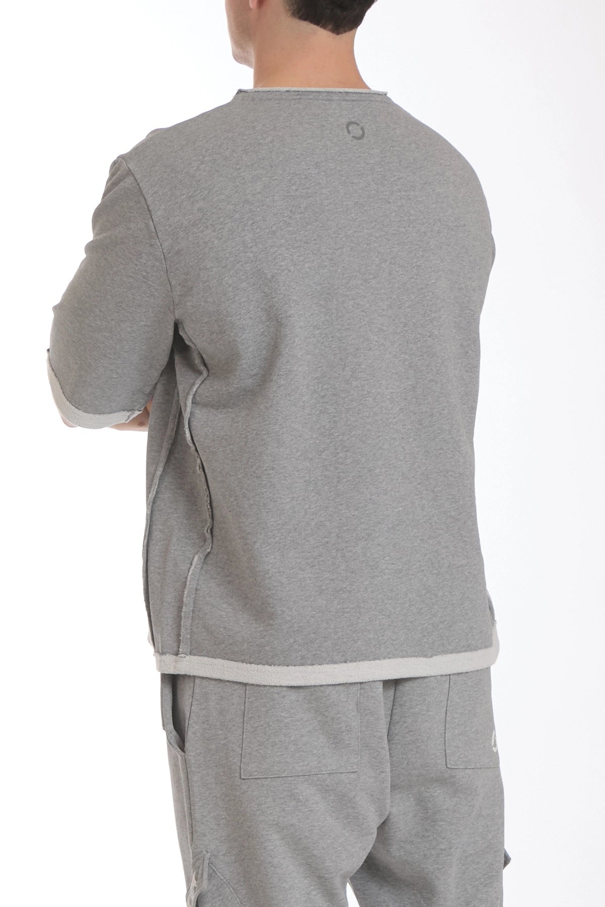 Felpa Over Manica Corta Uomo Grigio Chiaro - FGM04 - Linea Ikonic Uomo - fgm04