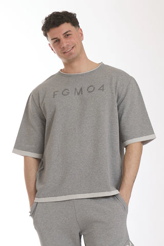 Felpa Over Manica Corta Uomo Grigio Chiaro - FGM04 - Linea Ikonic Uomo - fgm04