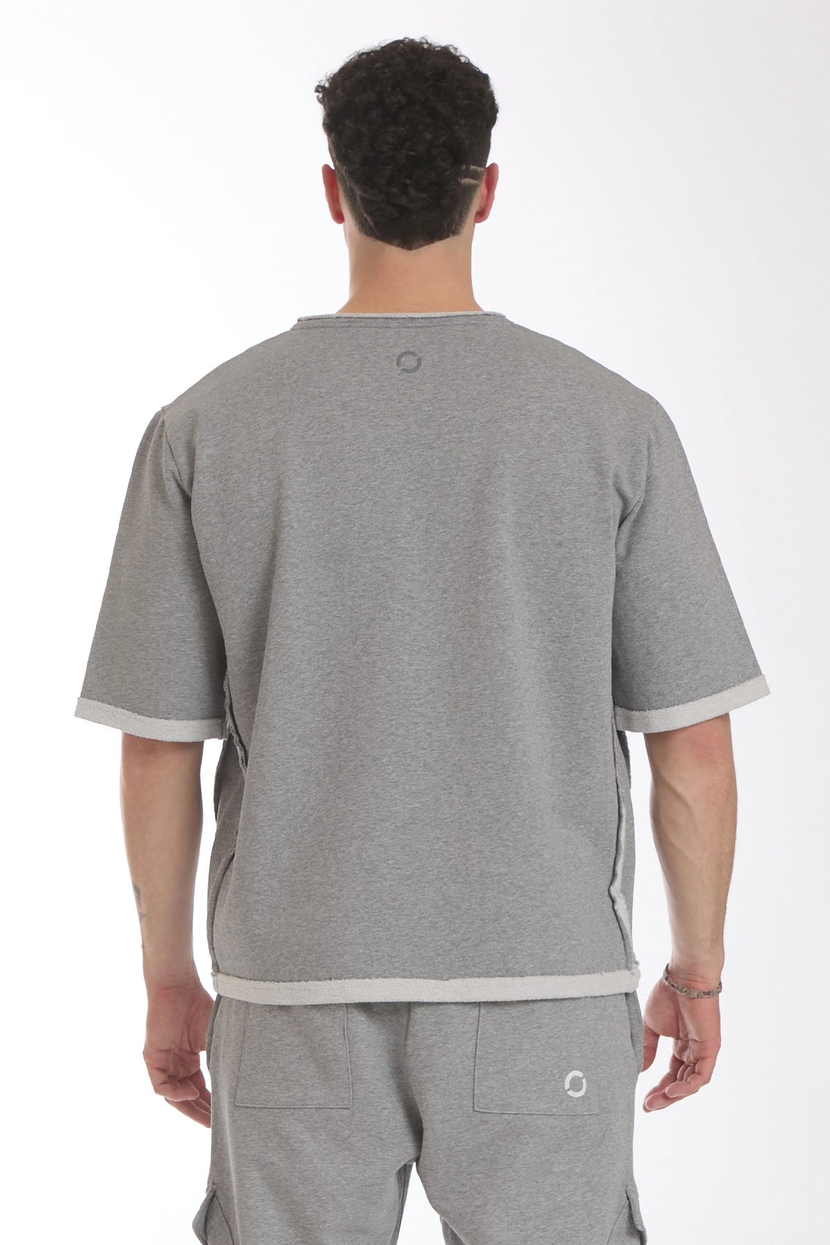 Felpa Over Manica Corta Uomo Grigio Chiaro - FGM04 - Linea Ikonic Uomo - fgm04