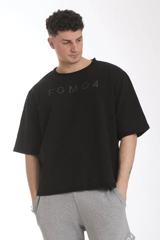 Felpa Over Manica Corta Uomo Nero - FGM04 - Linea Ikonic Uomo - fgm04