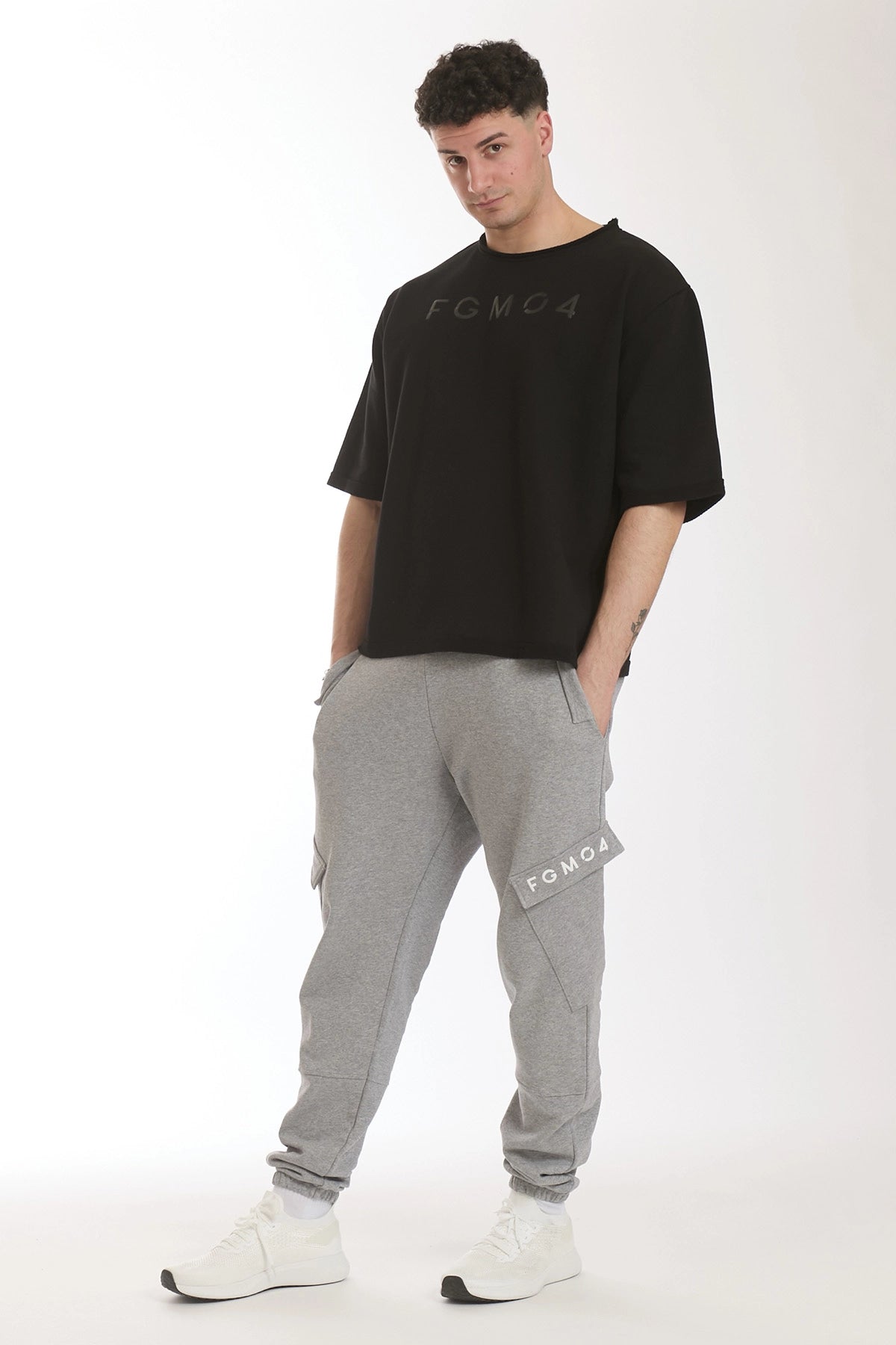 Felpa Over Manica Corta Uomo Nero - FGM04 - Linea Ikonic Uomo - fgm04