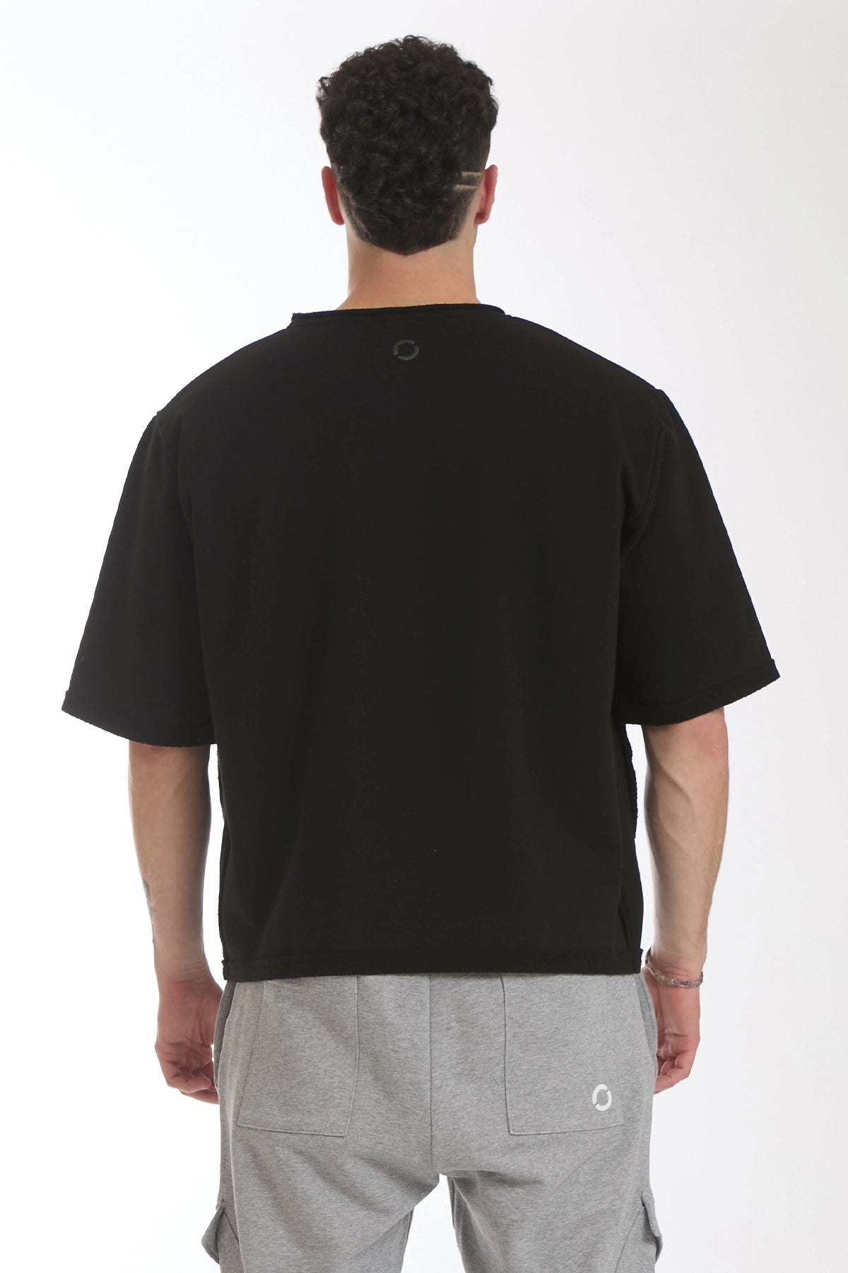 Felpa Over Manica Corta Uomo Nero - FGM04 - Linea Ikonic Uomo - fgm04