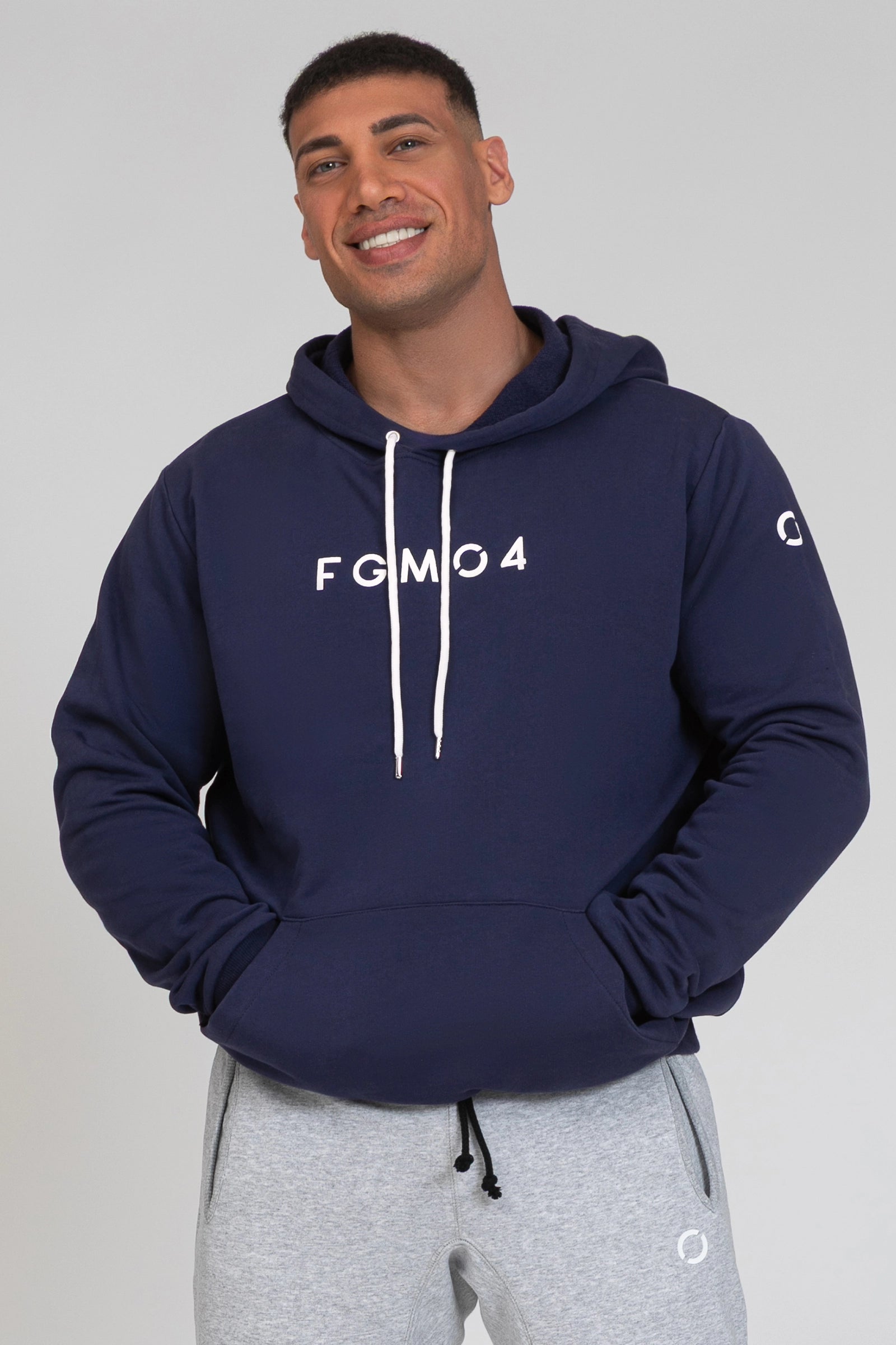 tuta sportiva in cotone oversize Felpa Over Con Cappuccio FW 24/25 Blu Notte Uomo - FGM04 - Linea Ikonic Uomo - fgm04