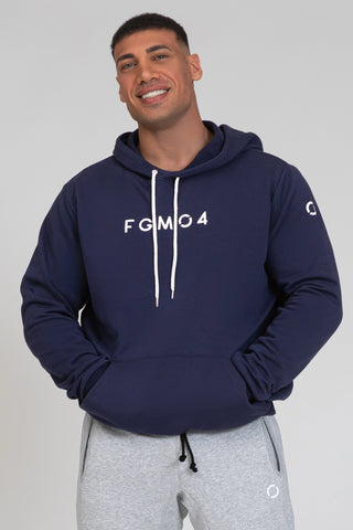 tuta sportiva in cotone oversize Felpa Over Con Cappuccio FW 24/25 Blu Notte Uomo - FGM04 - Linea Ikonic Uomo - fgm04